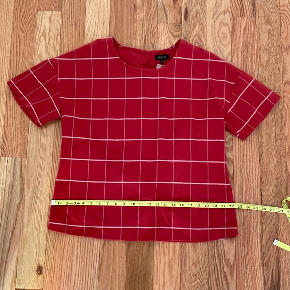 New with tag Roolee flannel short sleeved top